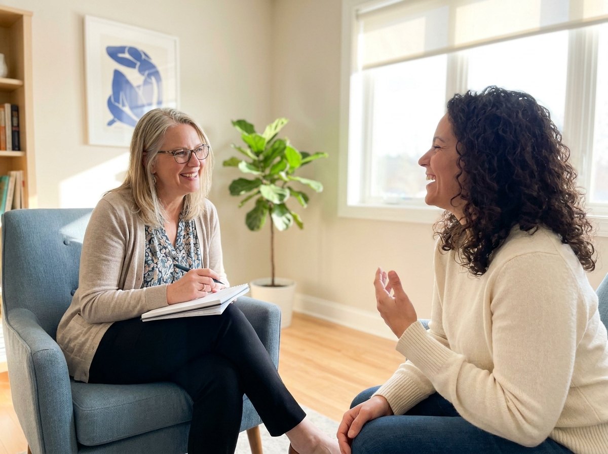 A therapist in conversation with a client